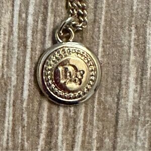 Christian Dior Gold plated Pendant Necklace, 15” chain with 2” extension